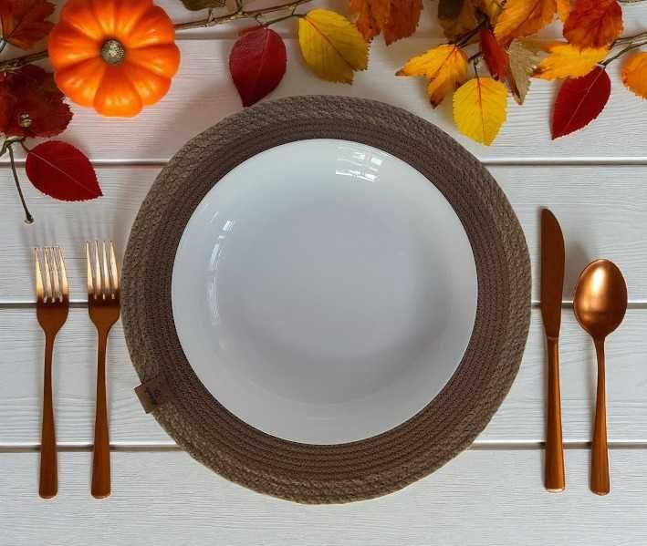 Підтарільники джут/бавовна 30 см. Килимки для столу. Handmade Placemat