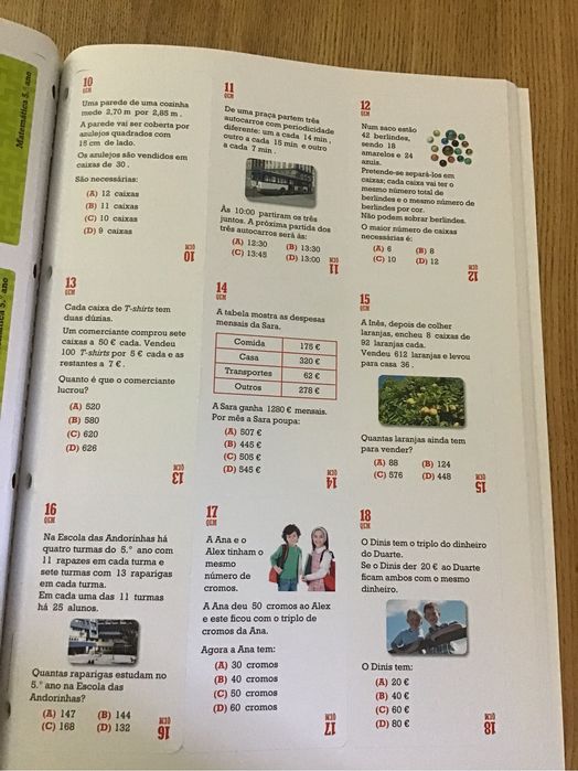 Dois livros de exercícios de Matemática, 5.º ano