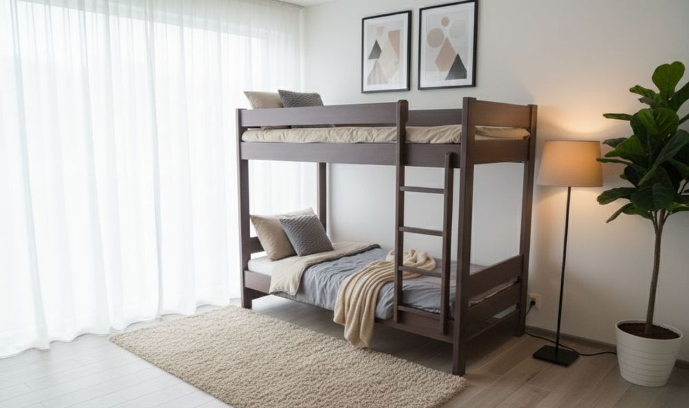 Łóżko piętrowe drewniane bukowe masywne 80x200/90x200