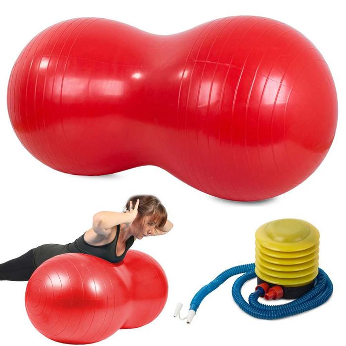 Piłka GIMNASTYCZNA FITNESS Rehabilitacyjna PODWÓJNA Fasola 90/40cm