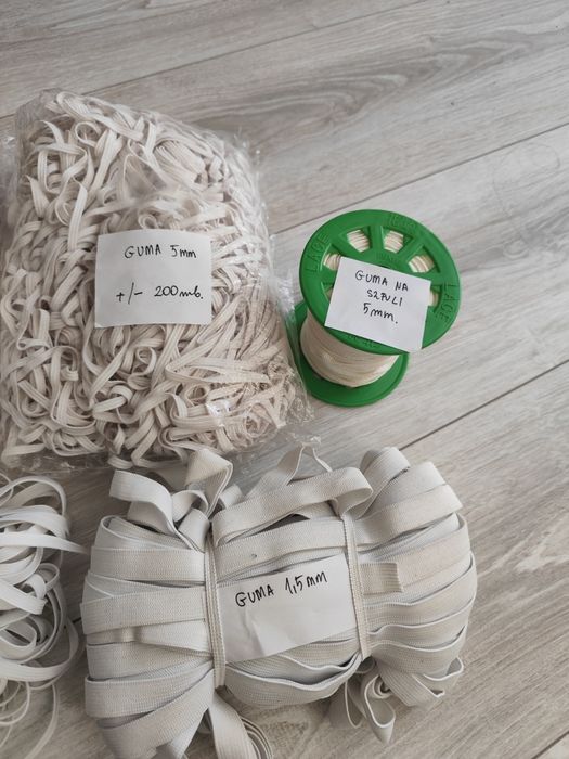 Zestaw gum krawieckich ok. 500m 5mm, 7mm, 15mm