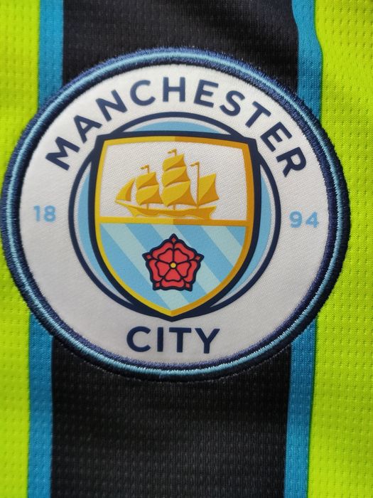 Camisola futebol adulto original Puma Manchester City away homem néon nova
