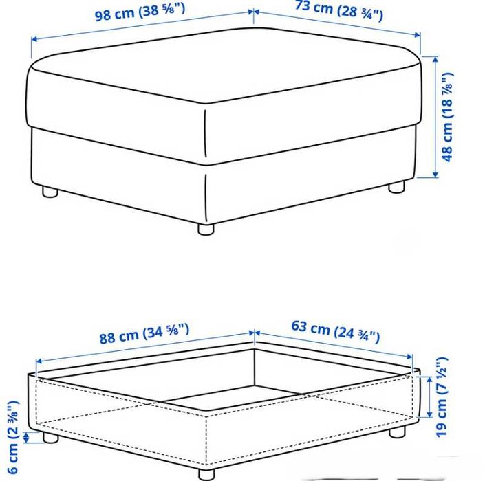 Sofá 3 lugares, c/braços largos cinzento VIMLE