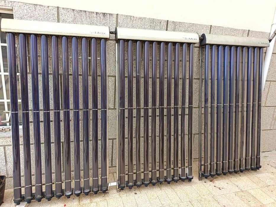 3 painéis solares térmicos de tubos de vácuo para aquecimento de água - aquecimento de piscinas