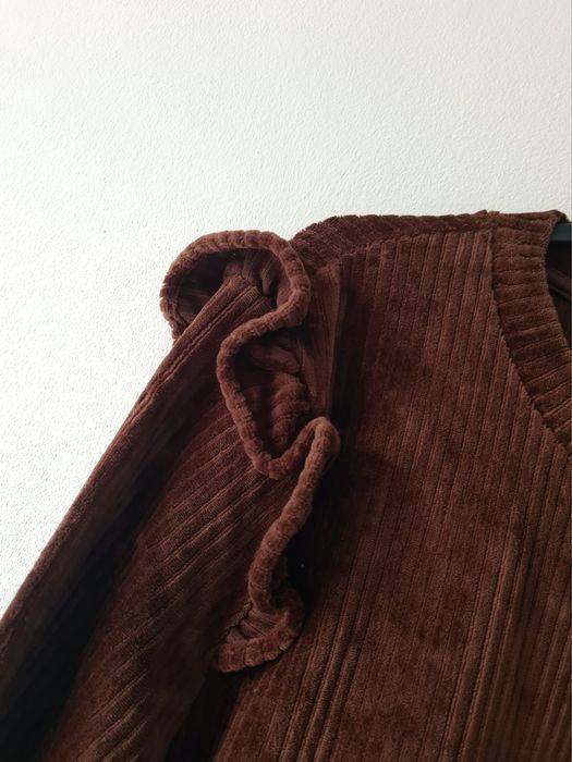 Bluza ONLY welurowa brązowa czekoladowa L
