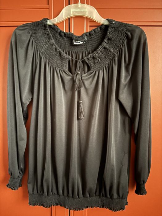 Czarna bluzka boho KappAhl