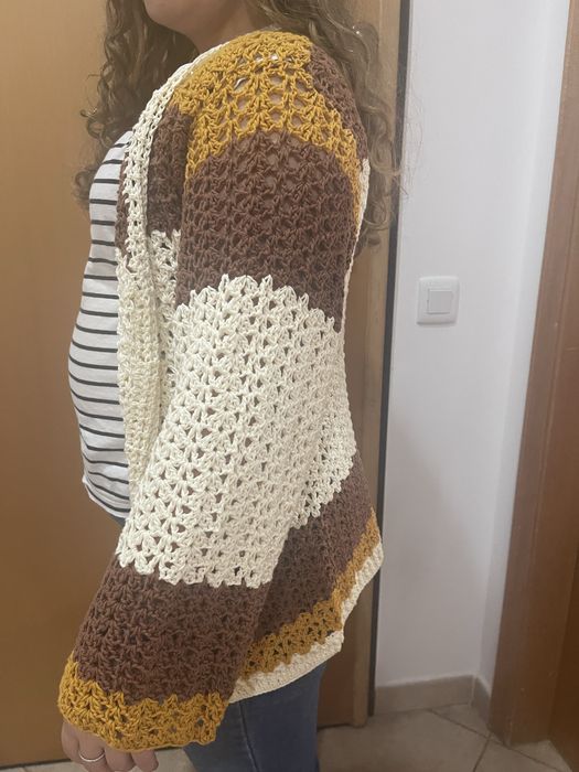 Casaco em croche meia estacão