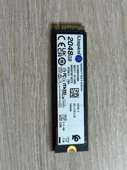SSD диск Kingston KC3000 2TB M.2 2280 NVMe PCIe Gen 4.0 x4 3D TLC NAND