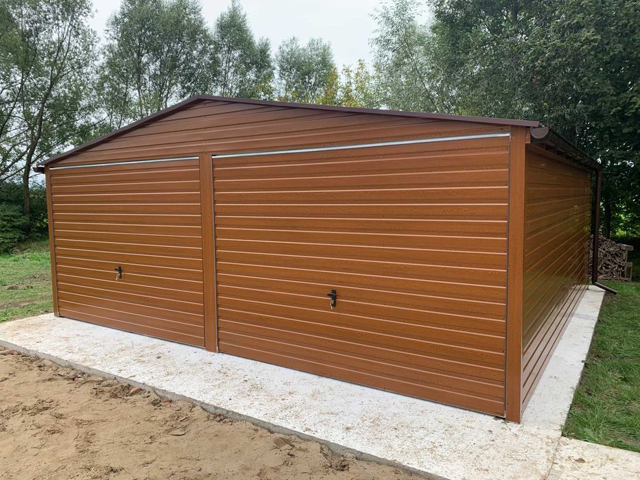 Garaż Blaszany Premium Drewnopodobny | Konstrukcja z ocynkowanego profila zamkniętego! - Widok 2