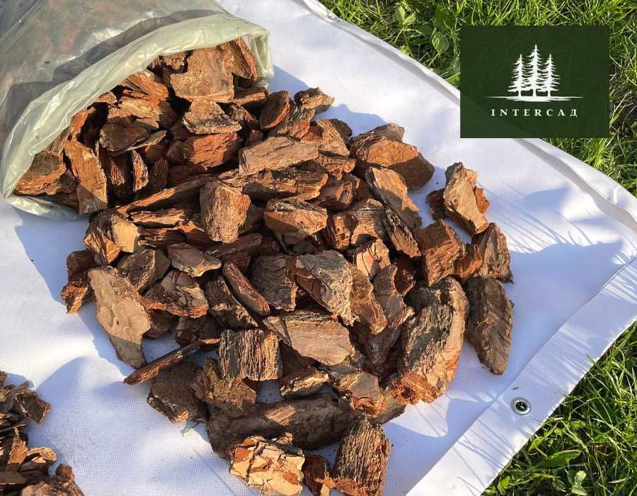 Кора Соснова ВЕЛИКОЇ фракції 6/12см, мульча 6-12 см
