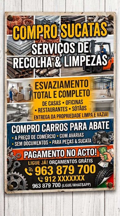 Faço recolha de sucatas e entulho e faço limpezas