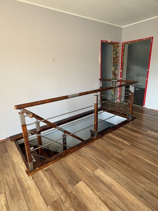 Balustrada drewniana + stal nierdzewna