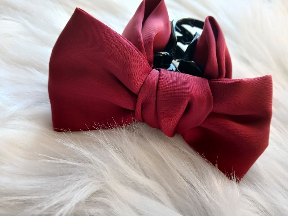 Spinka do włosów z kokardą,bordowa,nowa