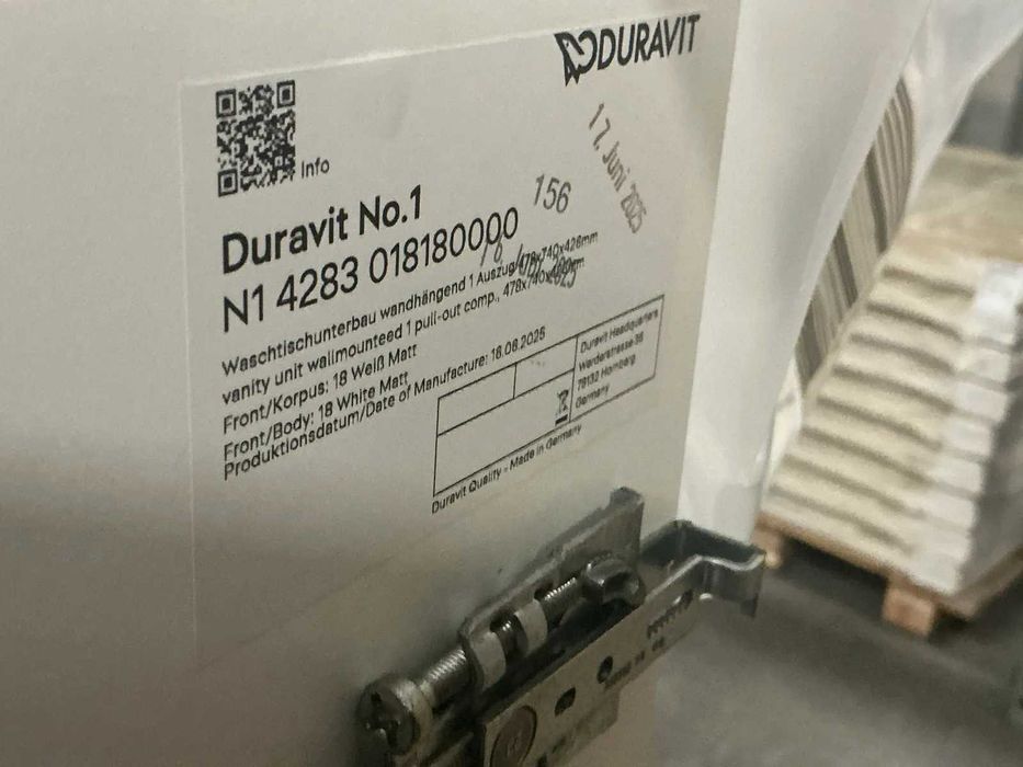 Móvel branco suspenso para lavatório Duravit No.1