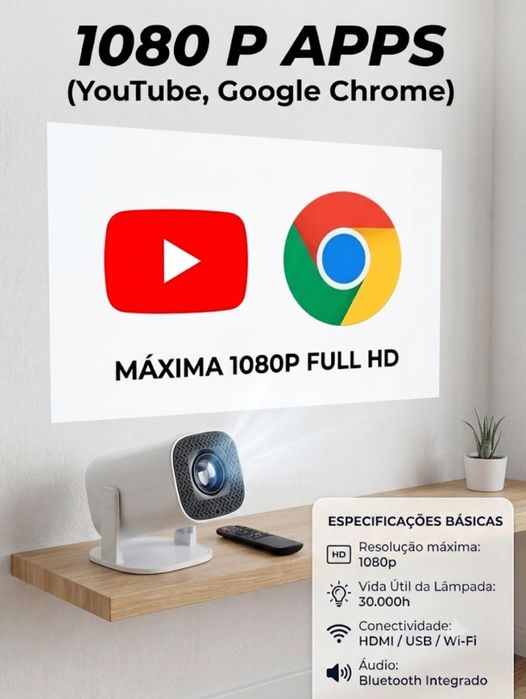 Projetor 1080 p android  WiFi & Mirror imaculado.