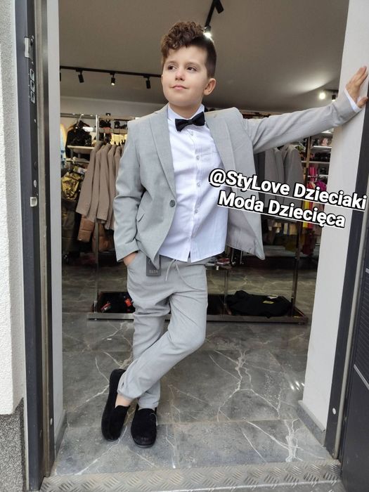 Garnitur dla chłopca czarny 116-170 marynarka plus spodnie