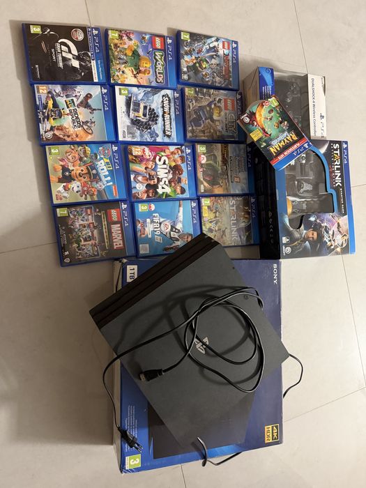 Ps4 PRO 1Tb + 16 gier. Super stan