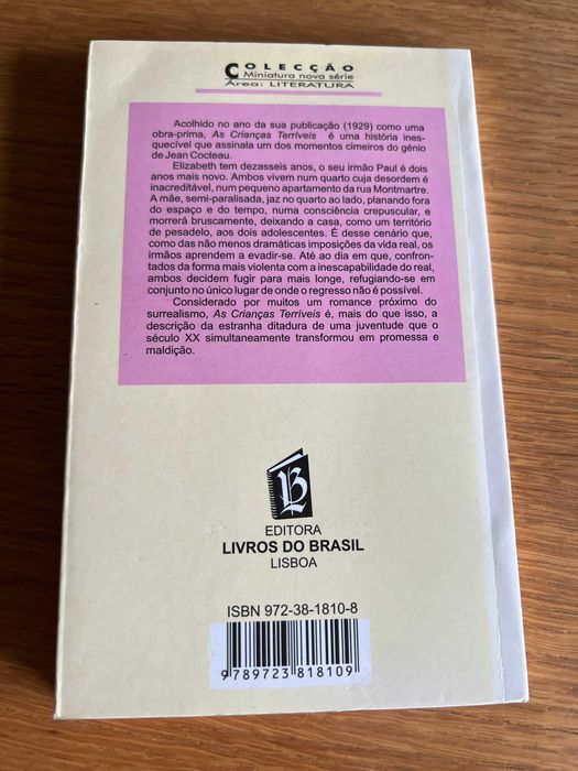 AS CRIANÇAS TERRÍVEIS    Jean Cocteau    edição de 2000
