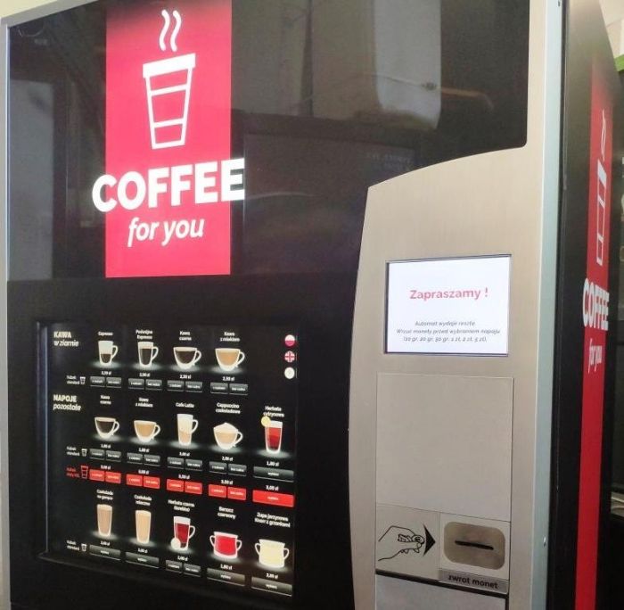 Automat Wittenborg Touch (dotykowy) - ziarno, duże, małe kubki (Necta)