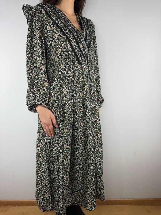 Długa sukienka maxi retro w kwiatki łączka Rainbow rozmiar 42 XL