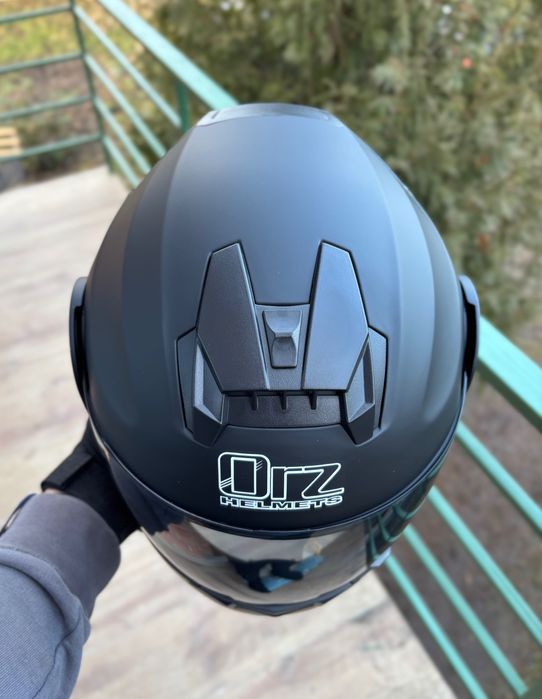 Мото шолом трансформер МОДУЛЯР ORZ helmets чорний шлем Flip-up MT, BLD