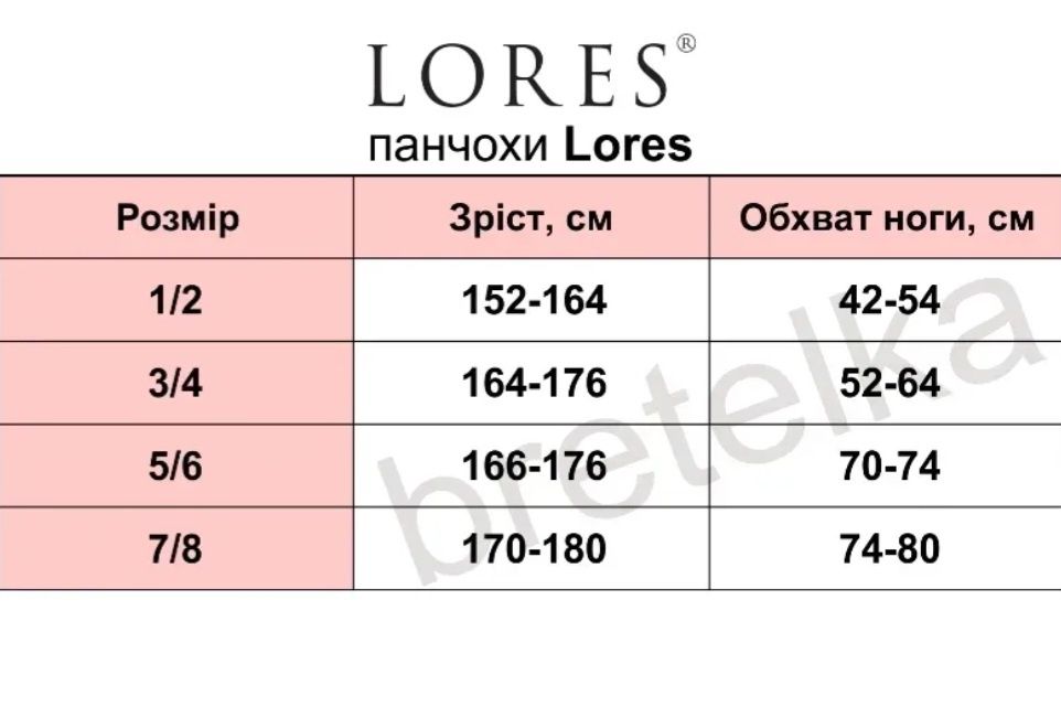 Чулки 5/6, 7/8 Батали Lores Польща