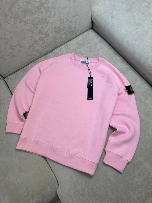 Рожевий світшот Stone Island Світшот жіночий Stone Island | Бавовна | Premium Рожеве худі стонік Автентеч