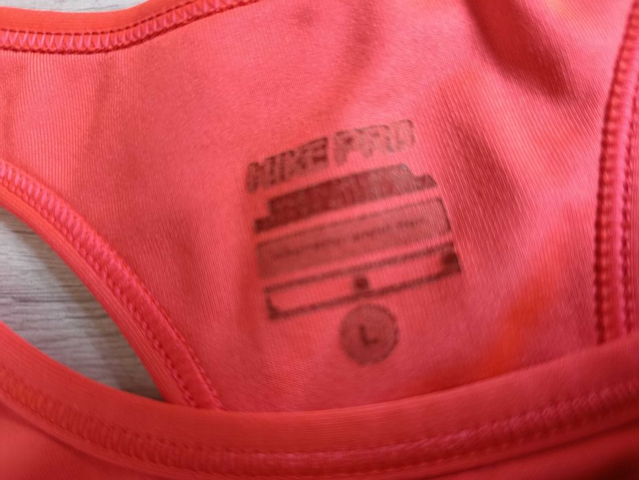 L Nike PRO krótki top sportowy stanik do biegania na siłownię  neonowy