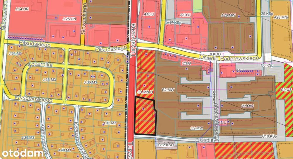 Z MPZP I pod handel, usługi, zabudowę bliźniaczą I przy DW 949