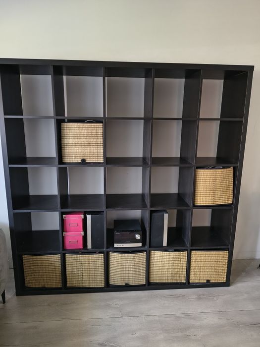 Ikea Kallax, ciemny brąz 182x182