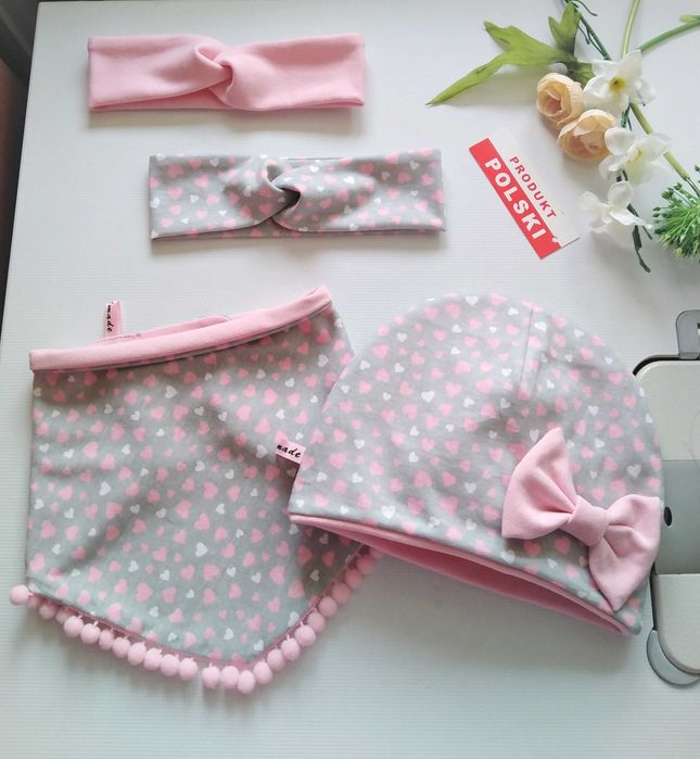 Opaski na głowę - dziewczęce - Pin up wiązane - przeplatane - 3szt.