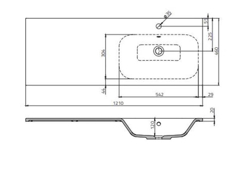 Umywalka Meblowa Oristo Are 121x46
