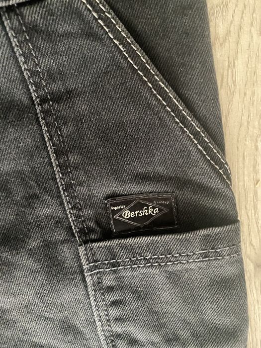 Джинси широкі чорні для підлітка Bershka / S-M