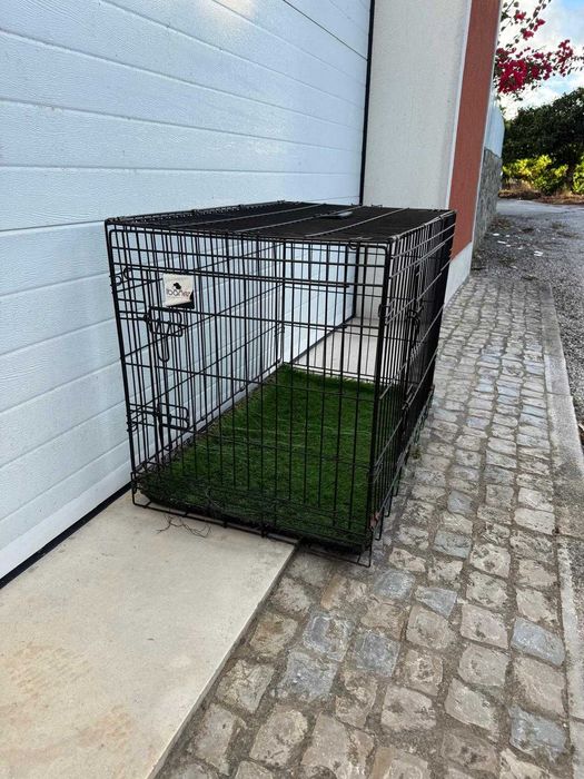 Jaula para cães metálica dobrável Ibáñez  – 2 portas – 109 × 71 × 79 cm