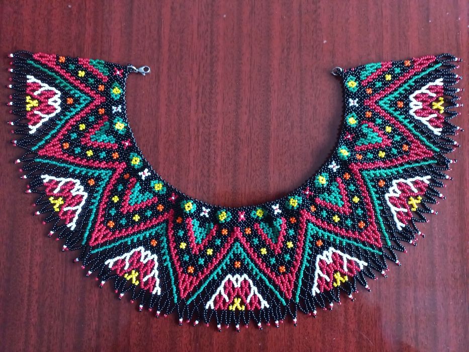 Українська силянка з чеського бісеру до вишиванки, намисто, кольє