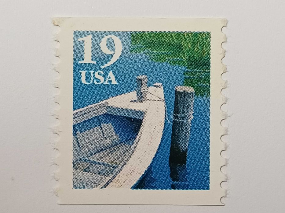 Filatelia - EUA - Fischerboot 19c, proveniente de rolo, 1991