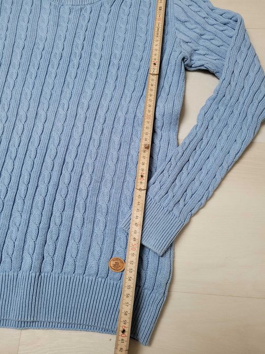 niebieski sweterek warkocze H&M 158/164 jNOWY