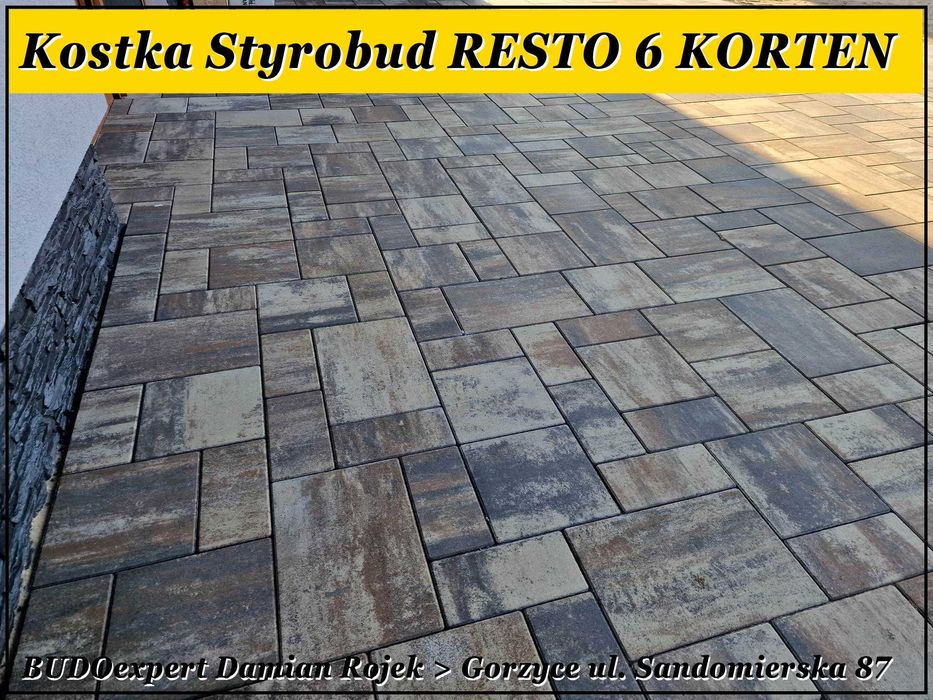 Kostka brukowa RESTO 6 SZARA PERŁA jasnoszary melanż HIT sprzedaży!!