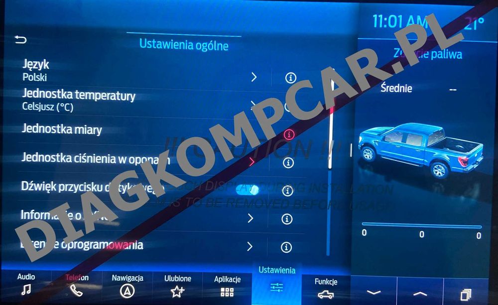 Navigacja SYNC 4 Ford F-150 Mustang Mach-e Egde 2022 USA - EU SYNC4
