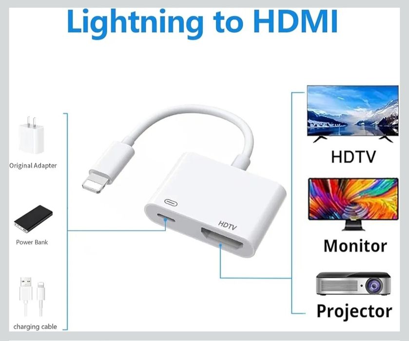 Oliveria Adapter Lightning HDMI Adapter iPhone HDMI do iPhone'a