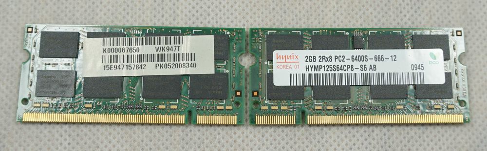 Pamięć RAM 2 x 2GB, DDR2, HYNIX, HYMP125S64CP8-S6 AB