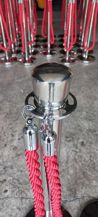 Słupek odgradzający hotelowy 1m SREBRNY połysk