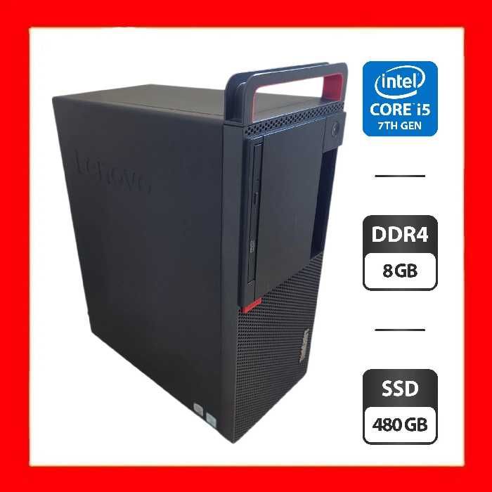 Комп'ютер Lenovo ThinkCentre M910T Tower / Intel Core i5-7500 (4 ядра по 3.4 - 3.8 GHz) / 8 GB DDR4 / 480 GB SSD / Intel HD Graphics 630 / Wi-Fi
