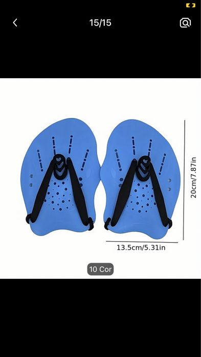 Flippers de Mão para Natação e Treino Aquático
