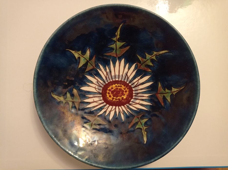 Talerz ozdobny Hindelanger Keramik Handarbeit lata 60 wintage PRL
