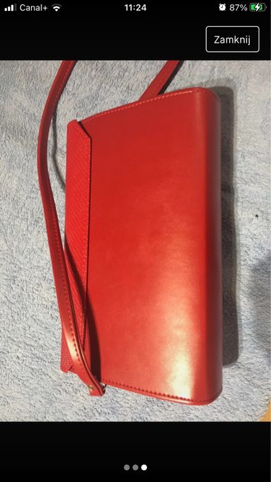 Czerwona torebka na ramię/kopertówka 2w1