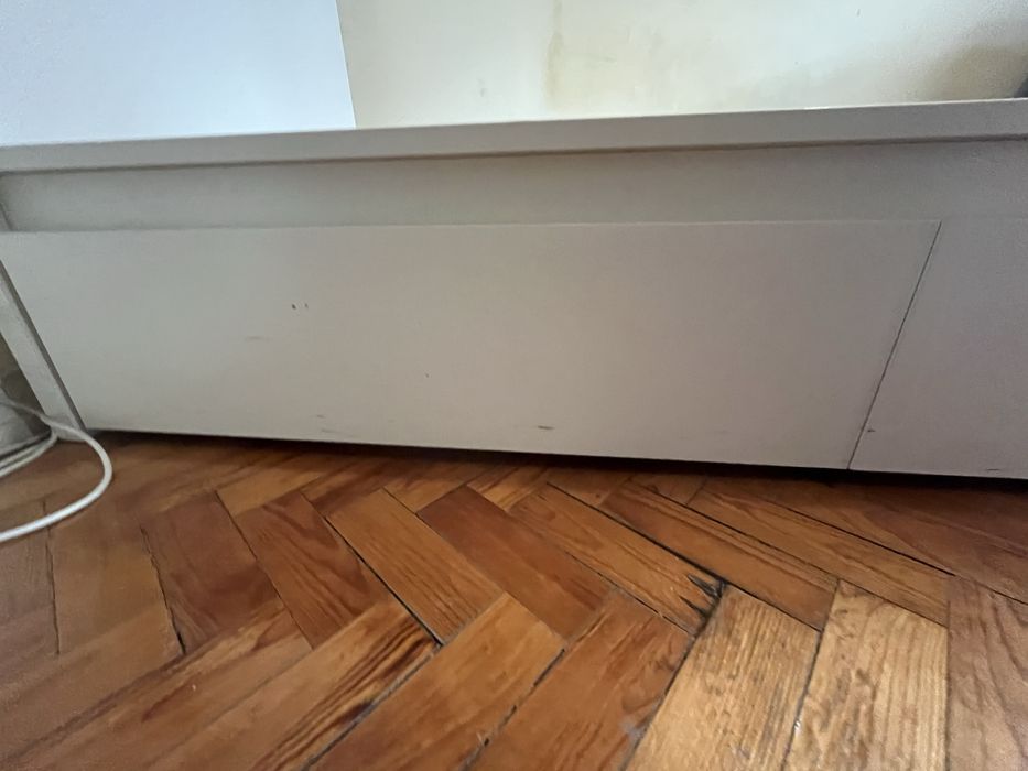 Cama Solteiro IKEA MALM (branca) com 2 Gavetas + Estrado - 90x200 cm - como novo