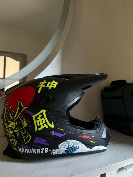 Kask full face / cross / hulajnoga elektryczna Kamikaze – Stan JAK NOWY!