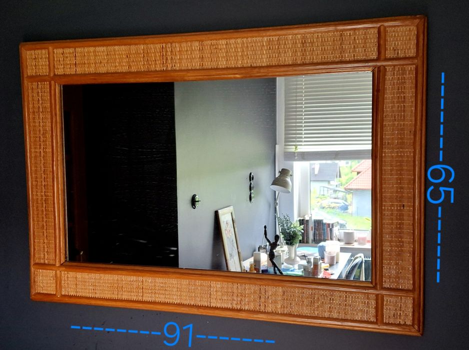 Lustro z naturalnego rattanu