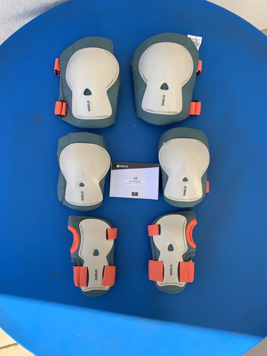 Patins e proteções para criança